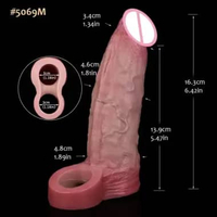 FAAK Hollow Dildos Silicone Male Enlarge Pe nis Sleeve Realistic Extender Pe nis Pump with Co ck Rin