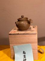 日本中古回流南蠻燒廣宗作手捏手作側把急須茶壺 泡巖茶