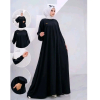 Gamis Abaya Model Terbaru Simple dan Elegan Busui Friendly untuk Wanita Modern dengan ukuran jumbo L
