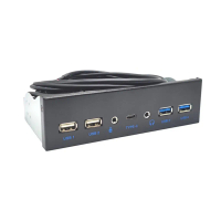 Panel Depan USB3.0, untuk PC, USB 3.1 Jenis C + 2x USB3.0 + 2x Hab USB2.0, dengan 3.5mm