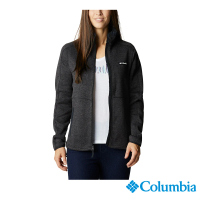 【Columbia 哥倫比亞 官方旗艦】女款-W Sweater Weather快排刷毛針織外套-黑色(UAR05690BKHF)