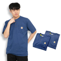 【carhartt】Carhartt K84 K87 短T 純棉 重磅 亨利領 口袋 卡哈 圓領 短袖 T恤 工裝(短袖 T恤9169)