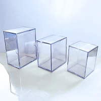Clear fitting semi air-tight Closures Storage box Hold 10/25/50/100/150/200/250 Count Standard Size Magic TCG Sports Card Case