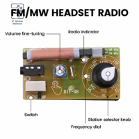 87-108MHz AM/FM Medium Wave FM Two Band Stereo Digital Tuner Headset Radio Module Kit Diy Making Teaching Products