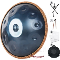 432Hz/440Hz dark blue handpan drum 9/10 note tambor yoga steel tongue drum beginner percussion instrument gift music drum