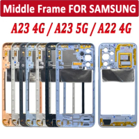 NEW For Samsung A23 4G / A23 5G / A22 4G 5G Middle Frame Bezel Holder Cover with Side Buttons Replacement Repair Parts