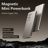 Thin Metal Magnetic Power Bank For Apple External Battery Qi2 Wireless Charger Powerbank For iPhone 