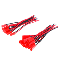 ปลั๊กและขั้วต่อแบบ JST ชนิดผู้หญิง/ผู้ชาย 2 ขา จำนวน 20 ชิ้น สายไฟ AWG 22 สำหรับแบตเตอรี่ RC