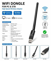 Wifi Dongle Antenna USB cocok untuk PC, Laptop atau Set Top Box - Plug and Play