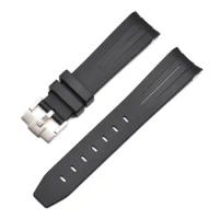 HAODEE 20mm 22mm 21mm Rubber Watch Band For Rolex Strap Brand Watchband Men Replacement Wrist Watch Accessories