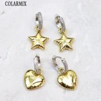 10 Pairs 18k gold plated Star Heart shape earrings Classic design Long Jewelry Fashion Lovely Gift 30649