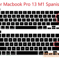 Spanish language Spain For MacBook Pro M1 13 inch 2020 A2289 A2251 A2338 2021 for MacBook Pro 16" A2141 Keyboard cover Skin
