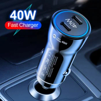 40W PD Dual USB Car Charger 5V3A Type C Fast Charging Phone Adapter for IPhone 14 13 Pro Xiaomi Huawei Samsung Phone Accessories