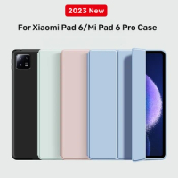 Smat Case For Xiaomi Pad 6 2023 11 inch PU Leather Tri-folding Magnetic Cover Funda For Xiaomi Mi Pad 6 MiPad 6 Pro 2023 Case