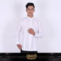 Baju Koko BHS Classic Motif Kombinasi Putih 09 M