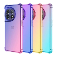 Shockproof Gradient Color TPU Case For OnePlus 11 5G 10T 10 Pro 9 Pro 7T Pro 11R Protective Cover Fundas Coque