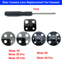 Back Rear Camera Glass Lens With Glue Adhesive For Huawei Mate 10 Lite 20 20X 10 9 Pro Mate 40 Pro Camera Lens With Repair Parts