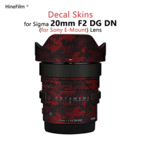 Sigma 20 F2 FE Lens Sticker Decal Skin For Sigma 20mm F2 DG DN for Sony Mount Lens Protector Coat Wrap Cover Protective Film