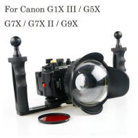 Seafrogs 130FT/40M Underwater Depth Diving Case For Canon G1X Mark II III G7X II G5X G9X Waterproof Camera Housing Cover Box