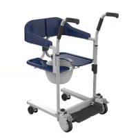 2023 New Disabled Patient Lifting Nursing Commode Chair Manual Patient Transfer Lift Chair with Wheel