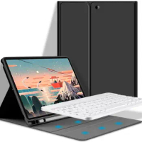 For iPad 8th 7th Gen shell Keyboard Case with Pencil Holder For iPad 10.2" Detachable Bluetooth Keyboard stand PU Leather cover