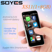 Supper Mini 3G Smartphone Andriod 6.0 SOYES XS11 1GB RAM 8GB ROM Google Play Store Cute Small Celular Mobile Cell Phone VS XS13