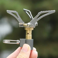 For BRS Mini Gas Cooker Burner Lightweight Camping Hiking Gas Burner Outdoor Portable Solo Titanium Camping Gas Stove BRS-3000t