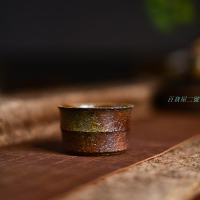 宏中 純手工紫砂柴燒杯 古法土窯松木柴燒窯變主人杯茶杯品茗杯
