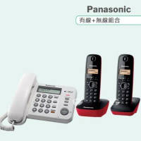 《Panasonic》松下國際牌數位子母機電話組合 KX-TS580+KX-TG1612 (時尚白+魅惑紅)