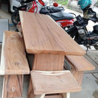 dining set meja solid trembesi suar wood  makan kursi makan 4kursi minimalis kayu trembesi meja 150c