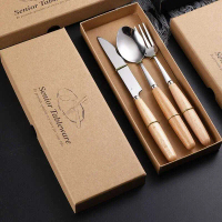 Set Perlengkapan Makan Sendok Garpu Pisau Wooden