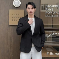 男士休閒西服修身西裝純色單西外套上班氣質男西裝