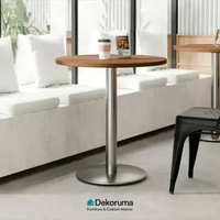 Dekoruma VALTRI Permukaan Meja Bulat 60CM / Top Table MDF Ruang Tamu / Papan Meja - Coklat Tua