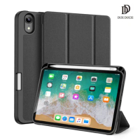 Tablet Leather case for iPad Mini 6 Case Smart Sleep Wake DUX DUCIS DOMO Series Trifold Protective Case with Pencil Holder