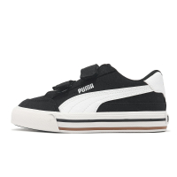 Puma 休閒鞋 Court Classic VULC FS V PS 中童 黑 白 魔鬼氈 緩衝 小朋友 39656003
