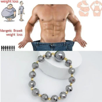 BOEYCJR Lose Weight Terahertz Stone Diamond Cut Round Beads Energy Bangles &amp; Bracelets Fashion Jewelry Natural Stone