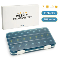 Large Capacity Weekly Pill Box Medicine Dispenser Pill Case Compartment Vitamin Tablet Organizer Storage Box 7 Days Pastillero