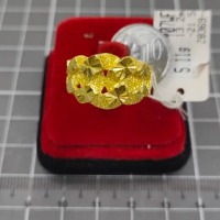 Emas 916,Cincin Pasirs1 Tm Crmi 1.32cm Design:8369<Y07WF>916CB(YT)-Size: 21.5