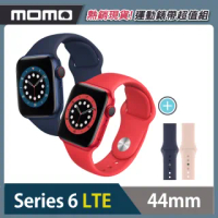 運動錶帶超值組【Apple 蘋果】Apple Watch Series6(S6) LTE 44mm 鋁金屬錶殼搭配運動錶帶