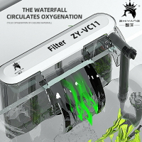 110V 薄款外掛過濾器魚缸水族瀑布過濾泵 掛式魚缸過濾器含油膜壁掛泵