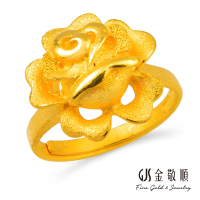 【GJS 金敬順】黃金戒指閃亮玫瑰(金重:1.73錢/+-0.03錢)