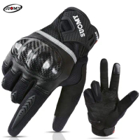 SUOMY Summer Motorcycle Gloves Touchscreen Motorcyclist Guantes Anti-Drop Breathable Motobiker Luvas With Carbon Fiber Shell