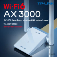 TP-LINK AX3000 Wireless Network Card WiFi6 Gigabit 5G Dual-band,USB 3.0 Port Portable Wi-Fi, Wifi Card for Desktop Pc XDN9000H