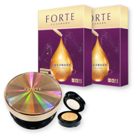 【FORTE】台塑生醫再生緊緻抗皺矽膠氣墊粉餅1+1組 + 胎盤肌活瞬效面膜2入組(粉氣墊15g+蕊15gx1+面膜x2)