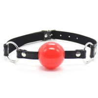 Latest Open Mouth Bondage Silicone Ball Gag Passion Flirting BDSM Mouth Gags Sex Toy Product Color Black Red