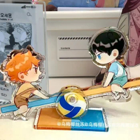 Anime Haikyuu!!! Acrylic Stand Action Figure Kageyama Tobio Teeterboard Small PVC Diy Desktop Stand Model Toy Gift