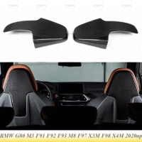 New M3 Carbon Fiber Car Interior Back Seat Shell Trim Covers Trims For BMW G80 M3 F91 F92 F93 M8 F97 X3M F98 X4M 2020 2021 2022