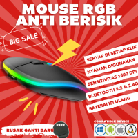 Wireless Mouse Silent Click Thin Bluetooth Rechargeable Slim Dual Mode Connection Without No Tanpa D