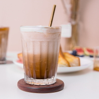 壹銘 北歐ins風條紋透明玻璃杯網紅冰拿鐵美式咖啡杯家用果汁水杯