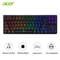 2.4G Wireless Mechanical Keyboard Support Bluetooth 5.0 Hot Swappable RGB Backlit 87 Keys Wired Keyboard For Computer Laptop PC